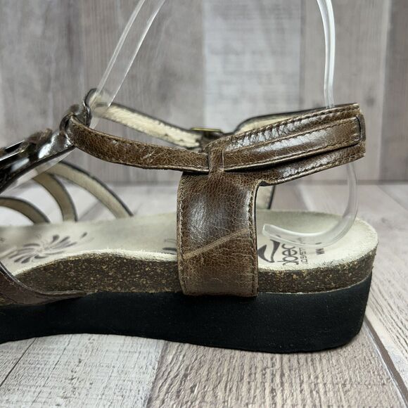 Abeo Biosystem Women's Strappy Sandal Leather Ankle Strap Buckle Brown Size 10 - Picture 12 of 15